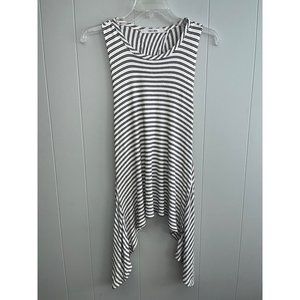 COIN 1804 Boutique Ribbed Stripe‎ Tunic EUC White Black